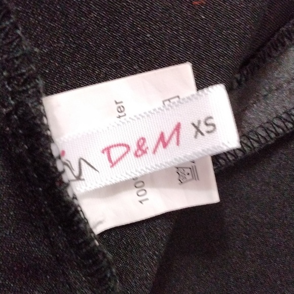 Vintage D&M Satin Slip Dress Black Draped Front High Cut Slit Midi Dress Sz XS - Picture 7 of 9